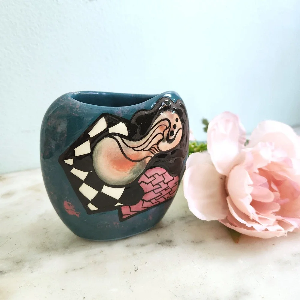 Roger McAndrews‎ Abstract Ceramic Vase Art Decor Geometric Unique Pottery Design